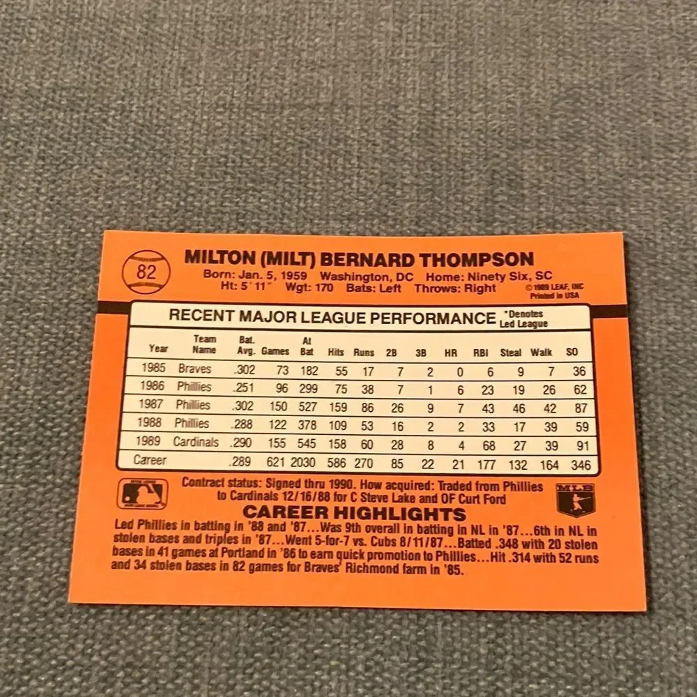 1990 Donruss St. Louis Cardinals Baseball Card Trading Card